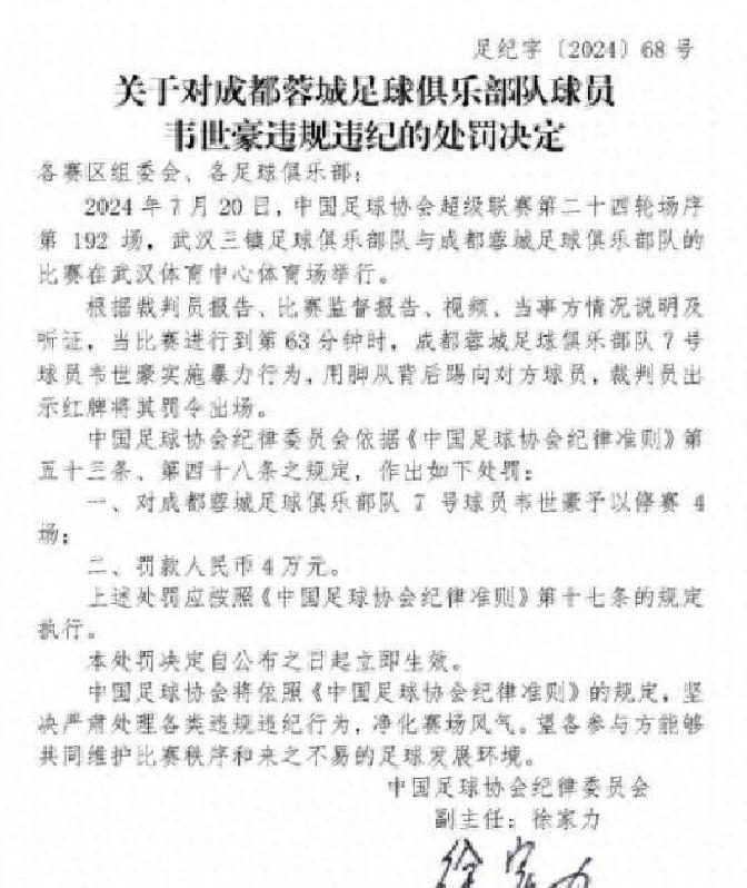 中足联崔康熙发表不负责任评论禁赛1场+罚款1万(中国足球升降级制度)