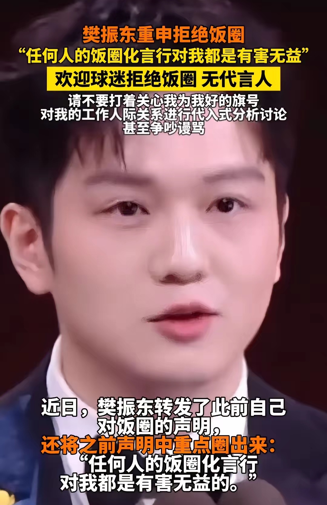 关于饭圈伤害难释怀，樊振东首次回应征战德甲的信息